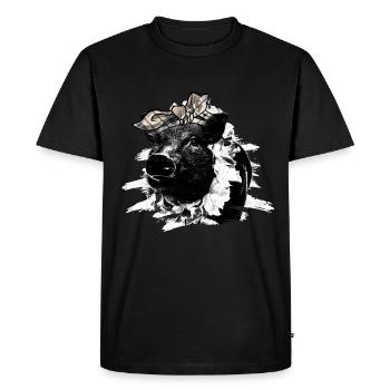 Pig Tshirt Enfants Femmes Porcelet Porcelet - T-shirt Premium bio Homme - noir - Devant - Nico (187cm)