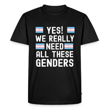 Transgenre - T-shirt Premium bio Homme - noir - Devant - Nico (187cm)