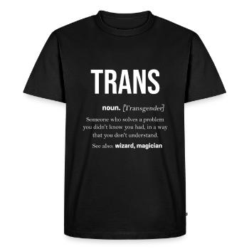 Trans Transgenre Transsexuel Cadeau Queer - T-shirt Premium bio Homme - noir - Devant - Nico (187cm)