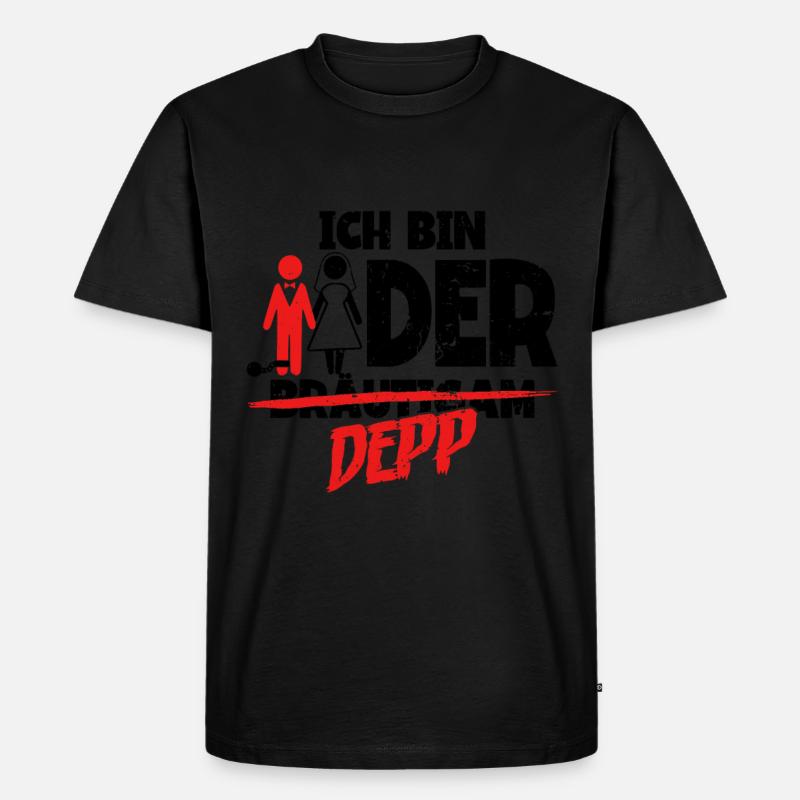 Ich bin der Depp Bräutigam - Männer Premium Bio T-Shirt - Schwarz