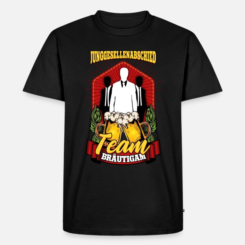 Junggesellenabschied Team Bräutigam - Männer Premium Bio T-Shirt - Schwarz
