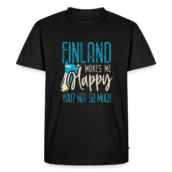 Finlande Cadeau Vacances Laponie Accueil Finlande - T-shirt Premium bio Homme - noir - Devant - Nico (187cm)