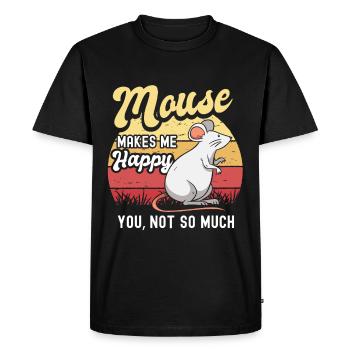 Mouse Mouse Gift Rat Rodent Mouse Lousemaus - Men's Premium Organic T-Shirt - black - Front - Nico (187cm)