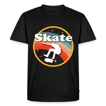 Skater Skateboard Cadeau Halfpipe Sk8 Ollie - T-shirt Premium bio Homme - noir - Devant - Nico (187cm)