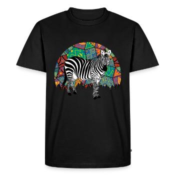 Zebra Africa Horse Hipster Gift Animal Stripe - T-shirt Premium bio Homme - noir - Devant - Nico (187cm)