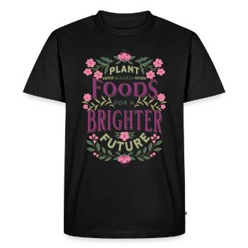 Les aliments d’origine végétale sont l’avenir - T-shirt Premium bio Homme - noir - Devant - Nico (187cm)