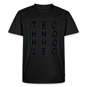 Techno - T-shirt Premium bio Homme - noir - Devant - Nico (187cm)