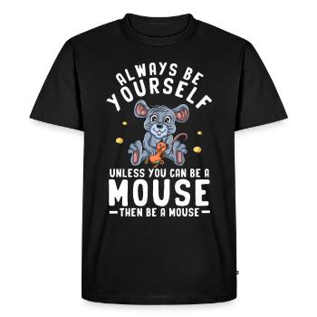 Mouse Mouse Gift Rat Rodent Mouse Lousemaus - Men's Premium Organic T-Shirt - black - Front - Nico (187cm)