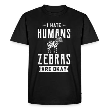Zebra Africa Horse Hipster Gift Animal Stripe - Men's Premium Organic T-Shirt - black - Front - Nico (187cm)