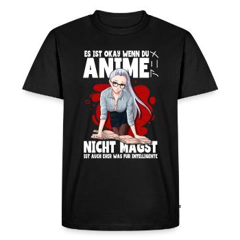Anime Saying Weeb Otaku - Men's Premium Organic T-Shirt - black - Front - Nico (187cm)