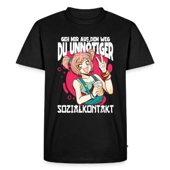 Anime Saying Weeb Otaku - Men's Premium Organic T-Shirt - black - Front - Nico (187cm)