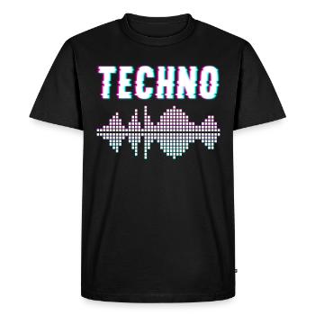 Musique techno - T-shirt Premium bio Homme - noir - Devant - Nico (187cm)