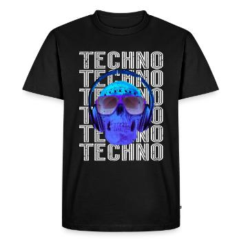 Musique techno - T-shirt Premium bio Homme - noir - Devant - Nico (187cm)