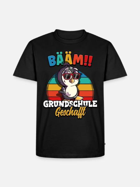 Bääm Grundschule Geschafft - Männer Premium Bio T-Shirt - Schwarz