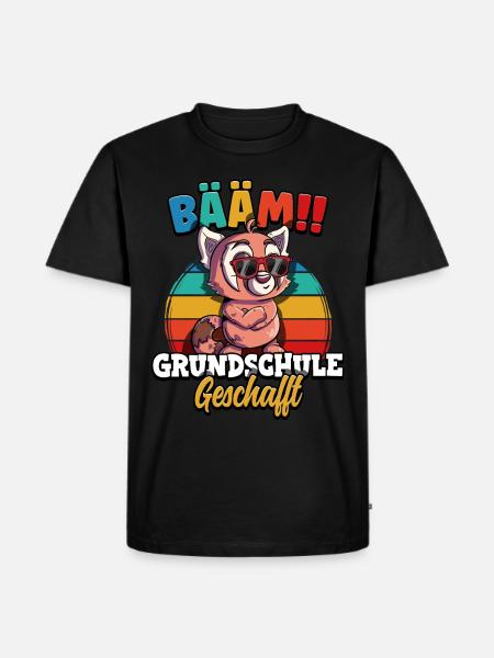 Bääm Grundschule Geschafft - Männer Premium Bio T-Shirt - Schwarz