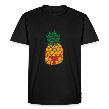Ananas Tropical Hawaii Cadeau Enfants Hommes Fruits - T-shirt Premium bio Homme - noir - Devant - Nico (187cm)
