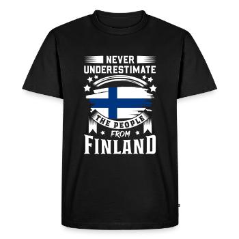 Finlande Cadeau Vacances Laponie Accueil Finlande - T-shirt Premium bio Homme - noir - Devant - Nico (187cm)