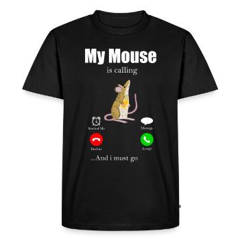 Mouse Mouse Gift Rat Rodent Mouse Lousemaus - Men's Premium Organic T-Shirt - black - Front - Nico (187cm)