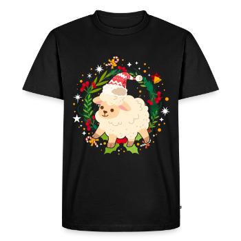 Ugly Christmas Sheep Pattern Tricoté Noël Christ Enfant - T-shirt Premium bio Homme - noir - Devant - Nico (187cm)