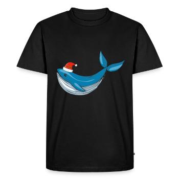 Vilaine baleine de Noël - T-shirt Premium bio Homme - noir - Devant - Nico (187cm)