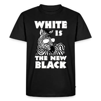 Zebra Gift Noir et Blanc Safari Savannah Steppe - T-shirt Premium bio Homme - noir - Devant - Nico (187cm)