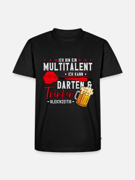 Darts Dartspieler - Männer Premium Bio T-Shirt - Schwarz