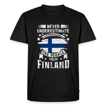 Finlande Tshirt Finlande Scandinavie - T-shirt Premium bio Homme - noir - Devant - Nico (187cm)