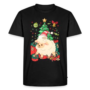 Ugly Christmas Sheep Pattern Tricoté Noël Christ Enfant - T-shirt Premium bio Homme - noir - Devant - Nico (187cm)