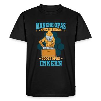 Pensioner Grandpa Beekeeper Beekeeper - Men's Premium Organic T-Shirt - black - Front - Nico (187cm)