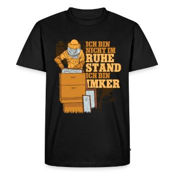 Pensioner Grandpa Beekeeper Beekeeper - Men's Premium Organic T-Shirt - black - Front - Nico (187cm)
