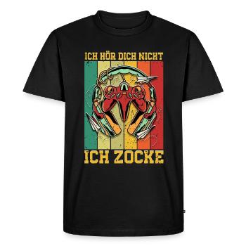 Jeux de hasard Je ne t’entends pas Je joue - T-shirt Premium bio Homme - noir - Devant - Nico (187cm)