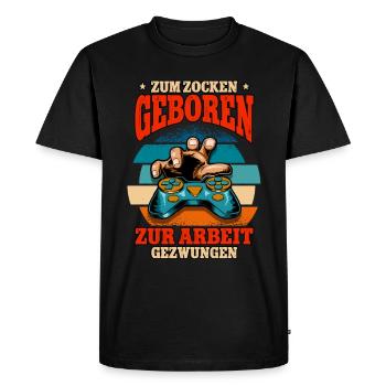 Zocken Gaming - Men's Premium Organic T-Shirt - black - Front - Nico (187cm)
