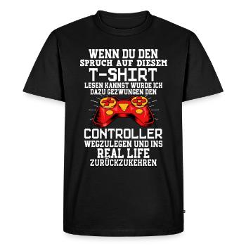 Jouez au jeu si vous voyez le dicton à ce sujet - T-shirt Premium bio Homme - noir - Devant - Nico (187cm)