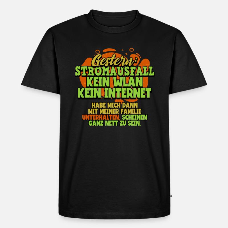 Gestern Stromausfall Zocken Gaming - Männer Premium Bio T-Shirt - Schwarz