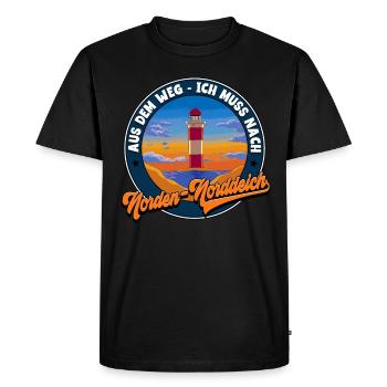 Norden-Norddeich - Männer Premium Bio T-Shirt - Schwarz - Vorne - Nico (187cm)