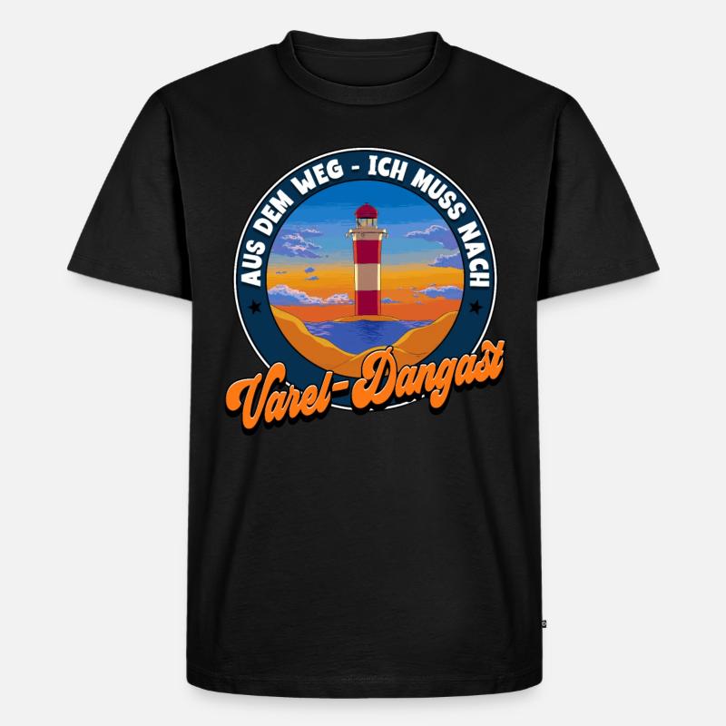 Varel-Dangast - Männer Premium Bio T-Shirt - Schwarz