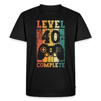 Il y a 40 ans, j’étais le 40 le plus rapide. - T-shirt Premium bio Homme - noir - Devant - Nico (187cm)