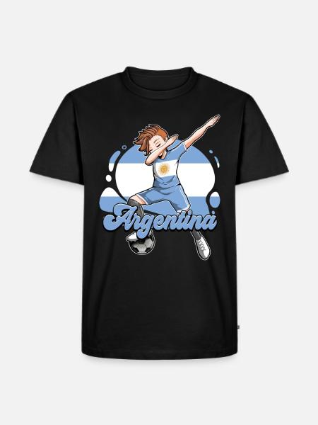 Argentinien Fußball - Männer Premium Bio T-Shirt - Schwarz