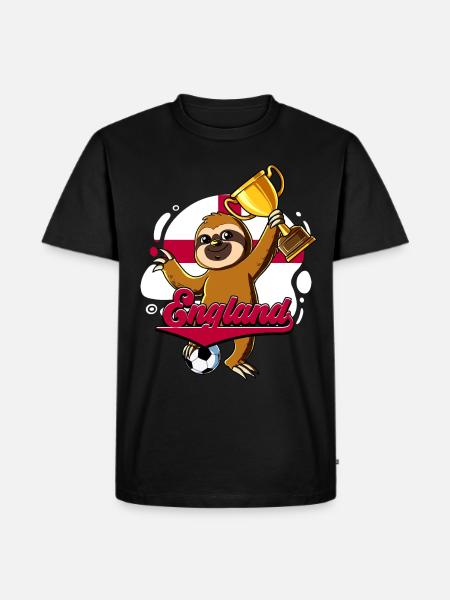 England Fußball - Männer Premium Bio T-Shirt - Schwarz