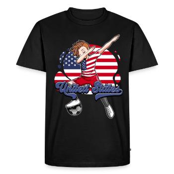 Usa Soccer - T-shirt Premium bio Homme - noir - Devant - Nico (187cm)