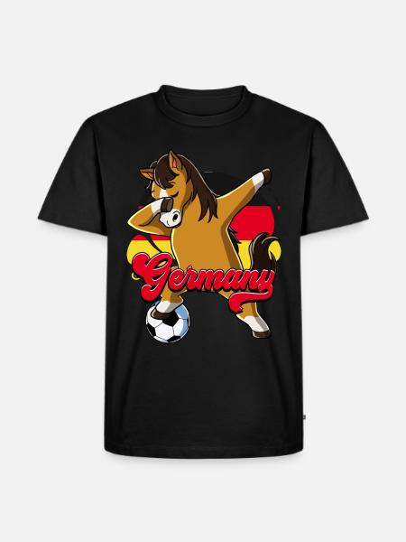 Deutschland Fußball - Männer Premium Bio T-Shirt - Schwarz