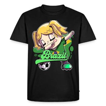 Brésil Football - T-shirt Premium bio Homme - noir - Devant - Nico (187cm)