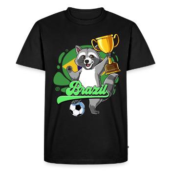 Brésil Football - T-shirt Premium bio Homme - noir - Devant - Nico (187cm)
