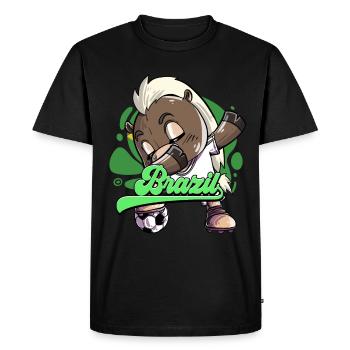 Brésil Football - T-shirt Premium bio Homme - noir - Devant - Nico (187cm)