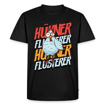 Huhn Hühner Flüsterer - Männer Premium Bio T-Shirt - Schwarz - Vorne - Nico (187cm)