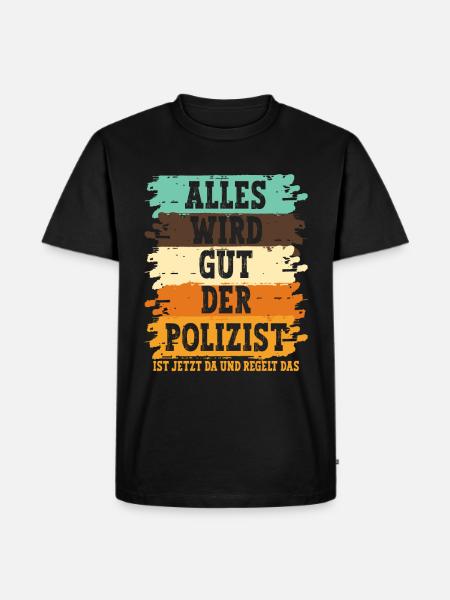Polizist Polizei - Männer Premium Bio T-Shirt - Schwarz