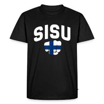 Finlande Cadeau Vacances Laponie Accueil Finlande - T-shirt Premium bio Homme - noir - Devant - Nico (187cm)