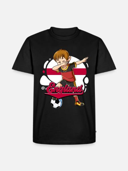 England Fußball - Männer Premium Bio T-Shirt - Schwarz
