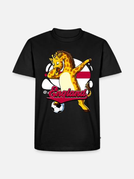 England Fußball - Männer Premium Bio T-Shirt - Schwarz