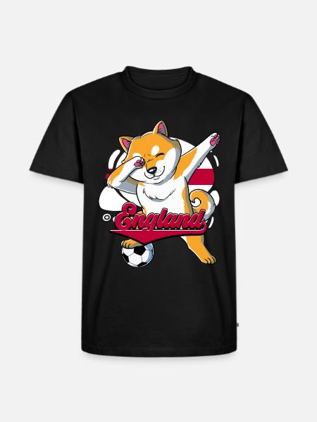 England Fußball - Männer Premium Bio T-Shirt - Schwarz